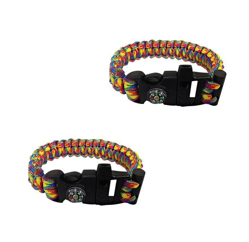 Sport Force Survival Bracelet with Compass, Whistle & Buckle