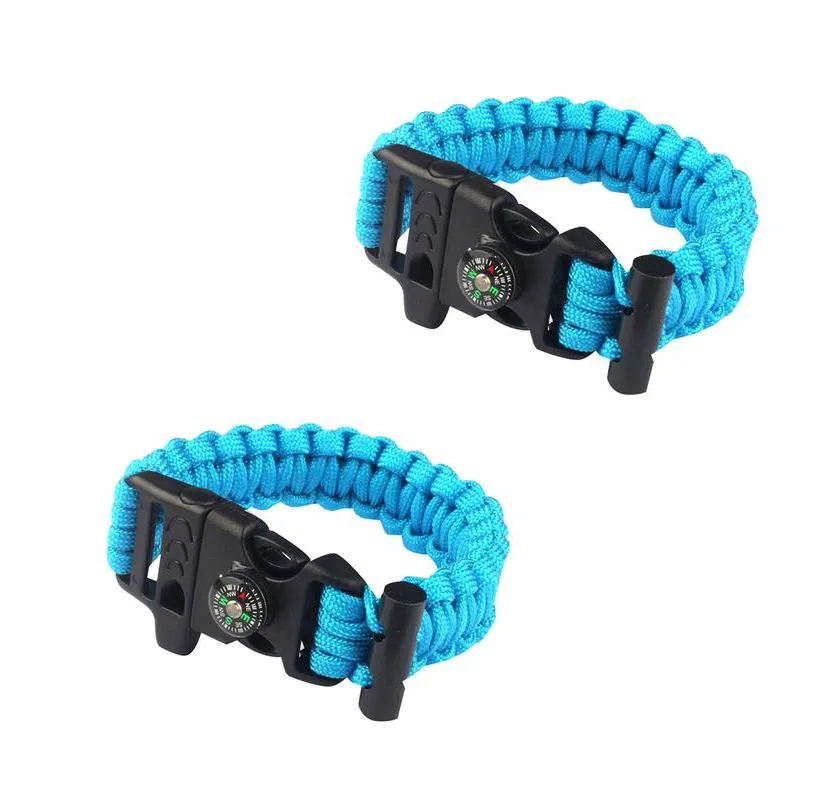 Sport Force Survival Bracelet with Compass, Whistle & Buckle