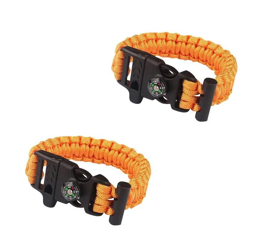 Sport Force Survival Bracelet with Compass, Whistle & Buckle
