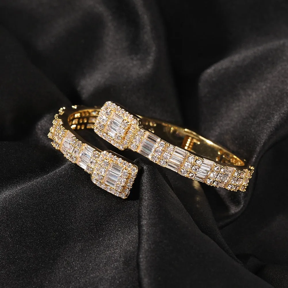 Square Zircon Baguette Adjustable Bracelet