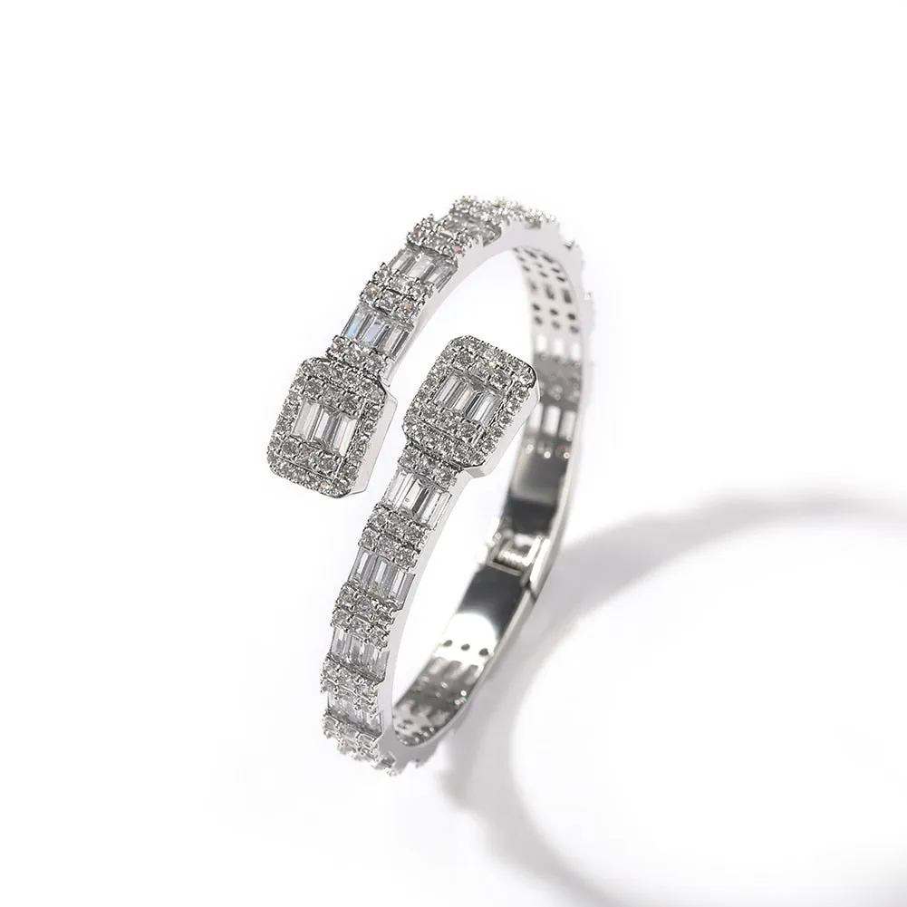 Square Zircon Baguette Adjustable Bracelet