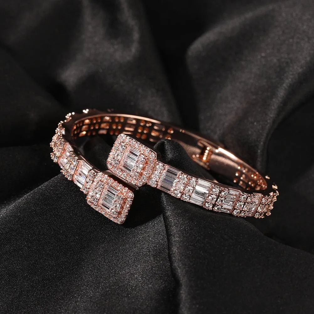 Square Zircon Baguette Adjustable Bracelet