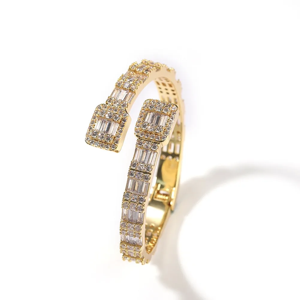 Square Zircon Baguette Adjustable Bracelet