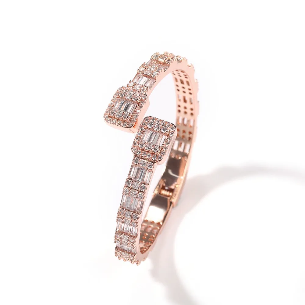 Square Zircon Baguette Adjustable Bracelet