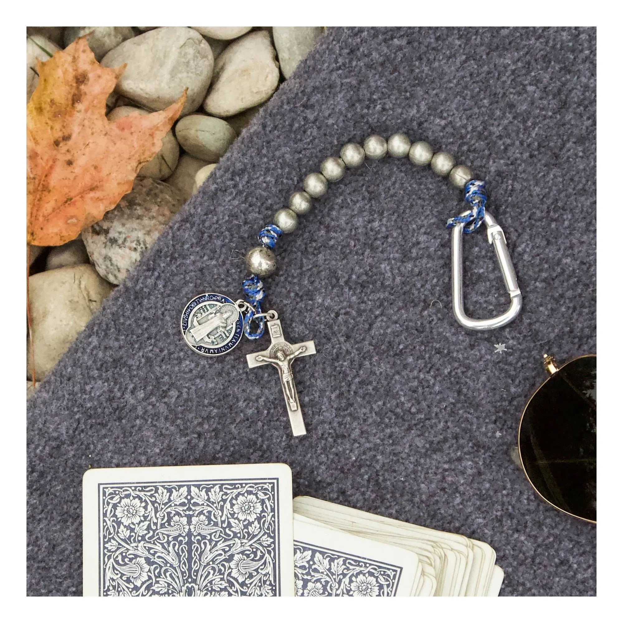St. Benedict Blue Paracord Brave Beads Tenner Rosary