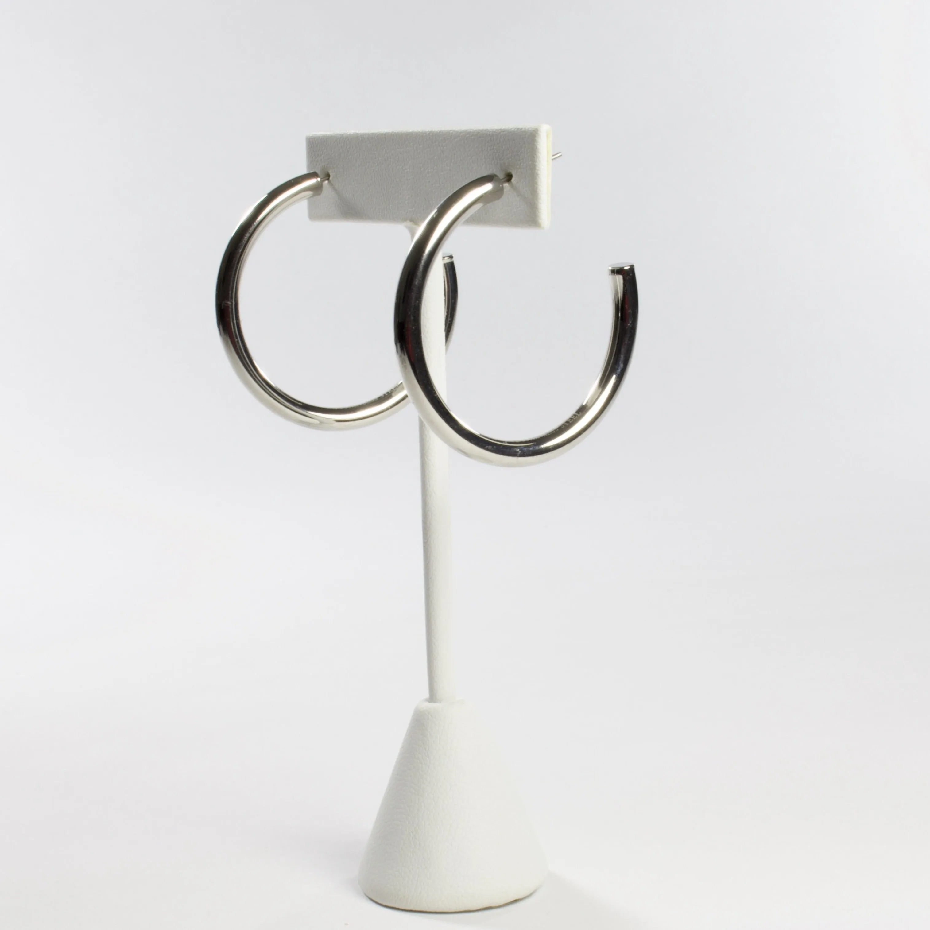 Stainless Steel Hoop Earrings 40 mm - Silver