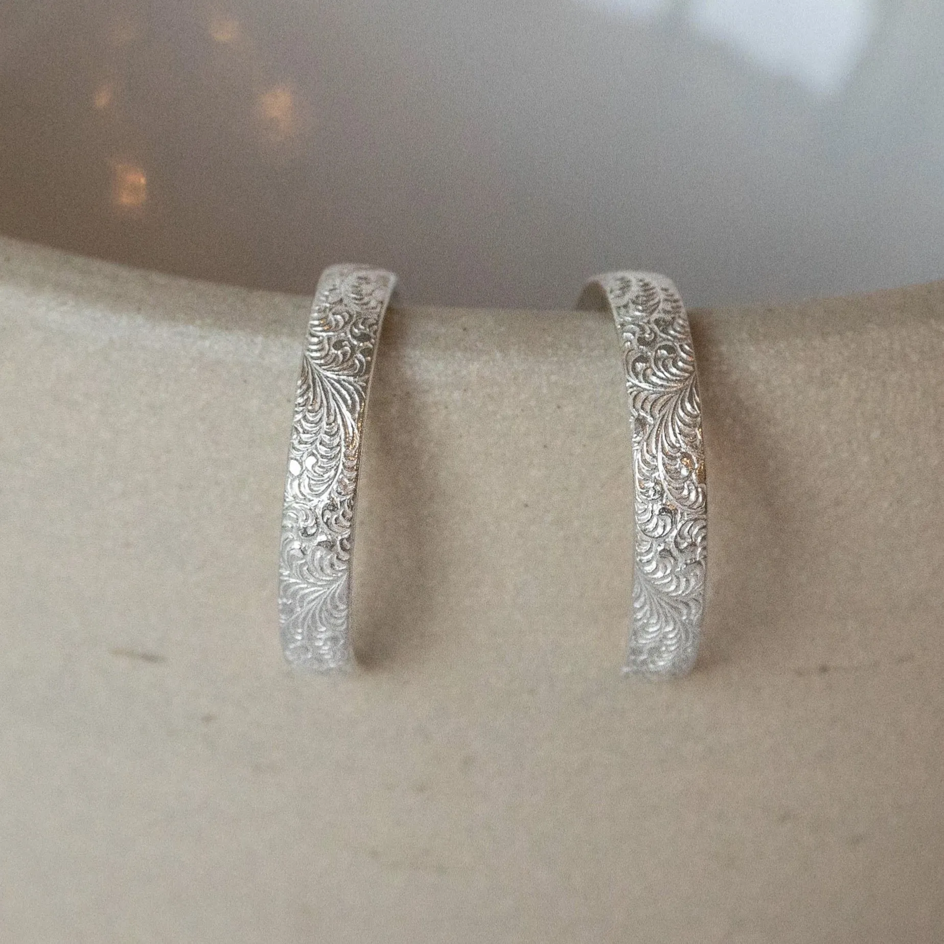 Sterling Silver Everyday Lace Hoop Earring