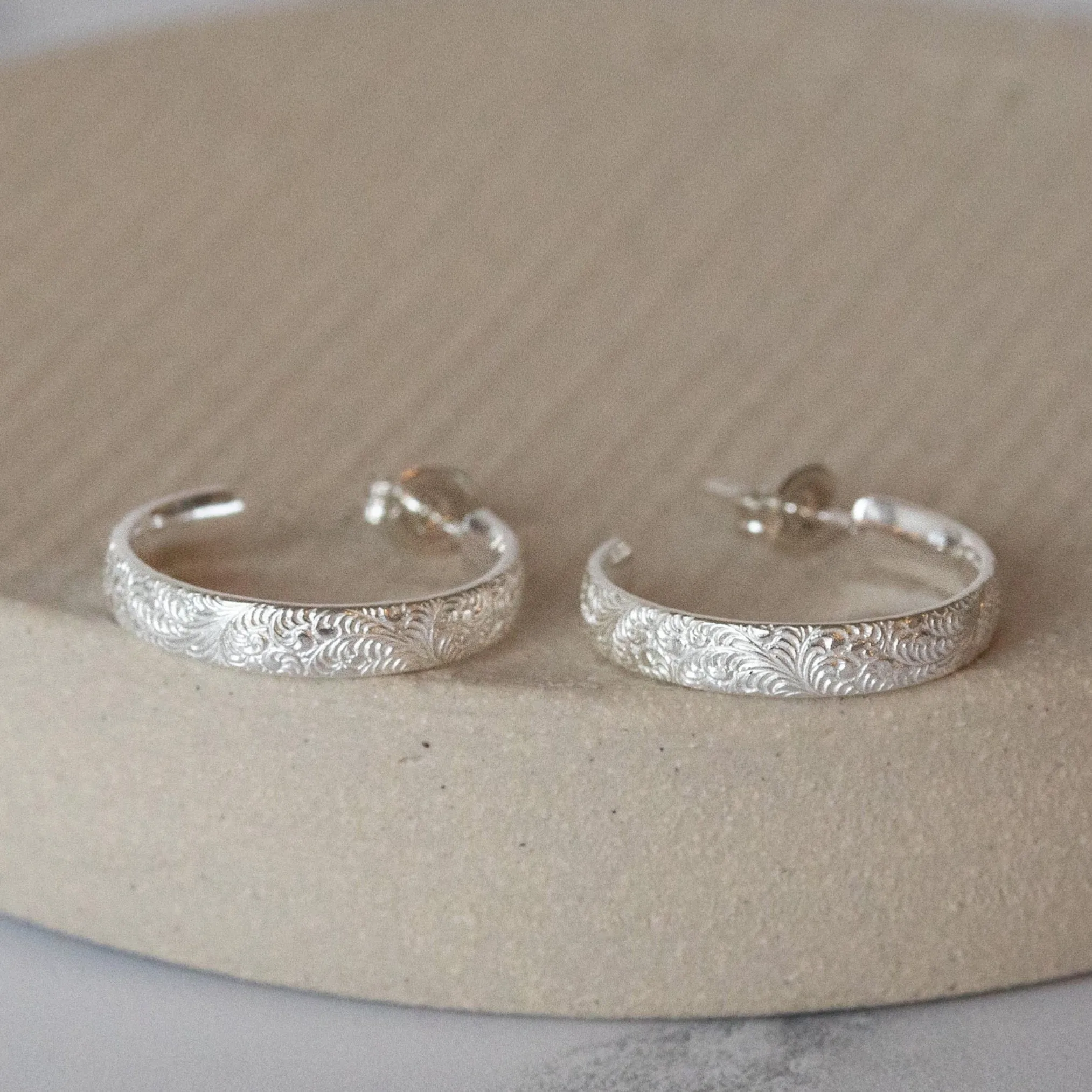 Sterling Silver Everyday Lace Hoop Earring