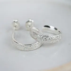 Sterling Silver Everyday Mini Lace Hoop Earring