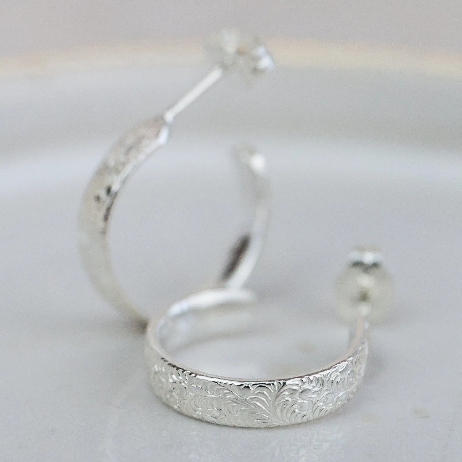 Sterling Silver Everyday Mini Lace Hoop Earring
