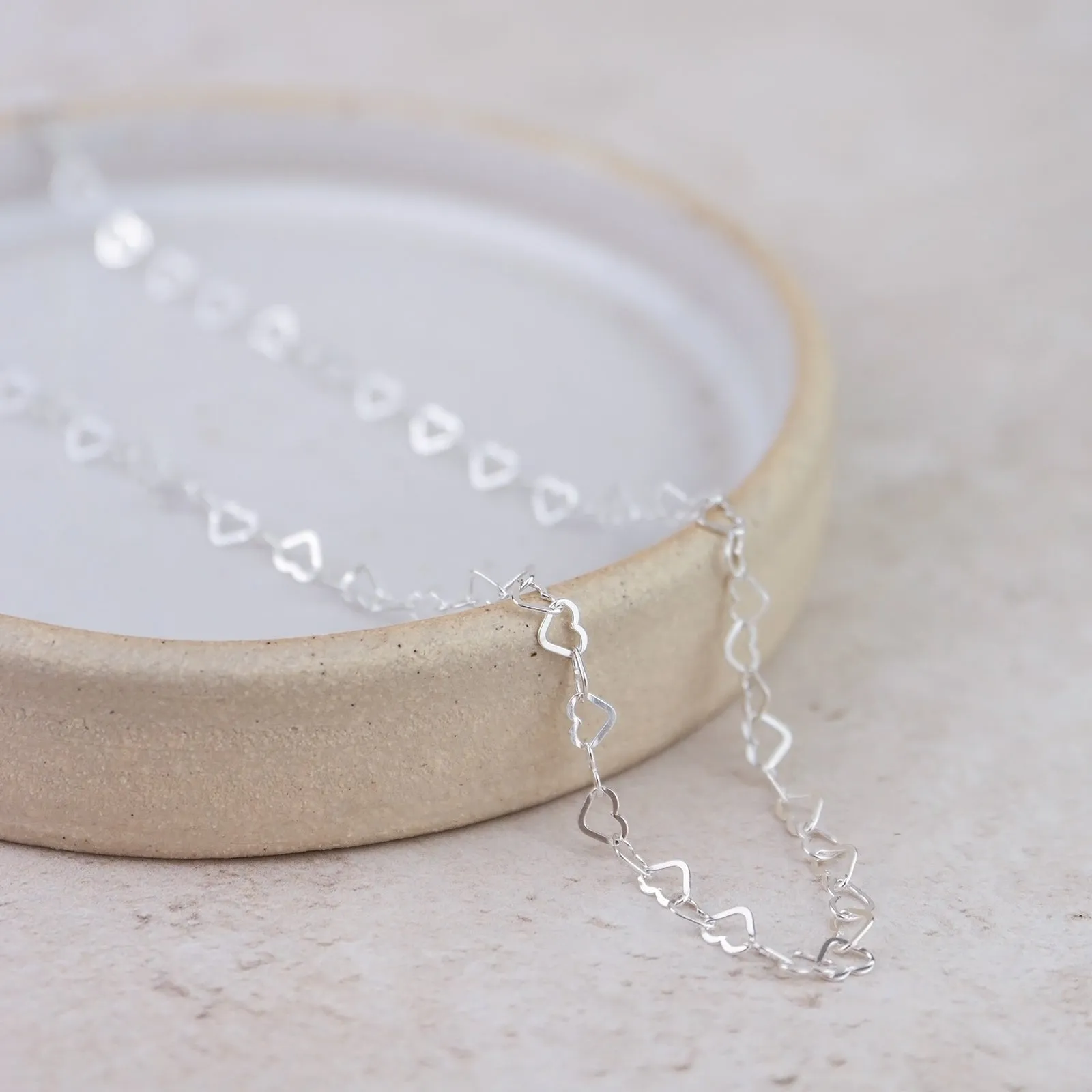 Sterling Silver Mini Heart Chain Necklace