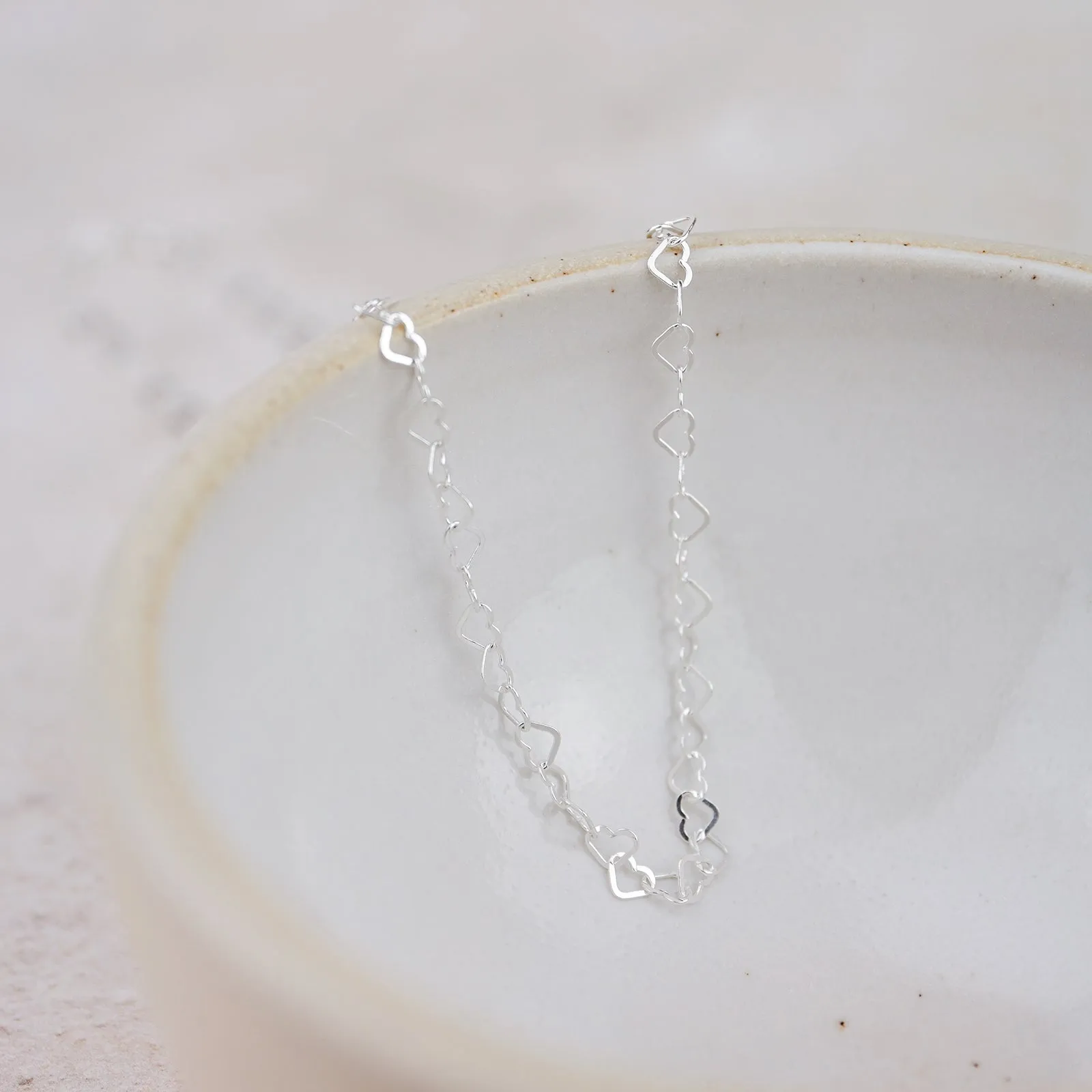Sterling Silver Mini Heart Chain Necklace