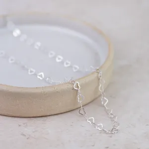 Sterling Silver Mini Heart Chain Necklace