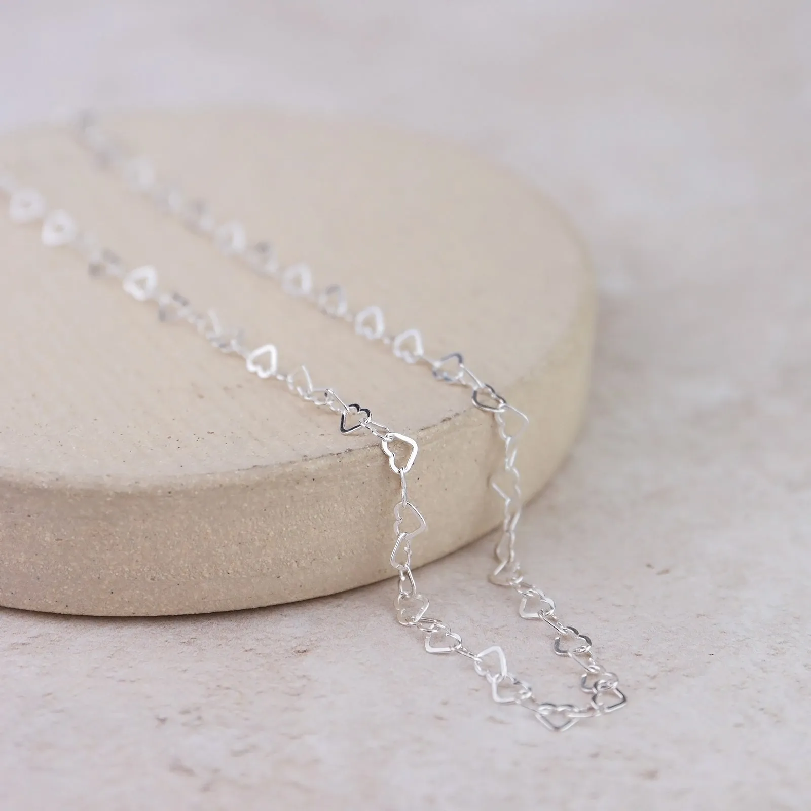 Sterling Silver Mini Heart Chain Necklace