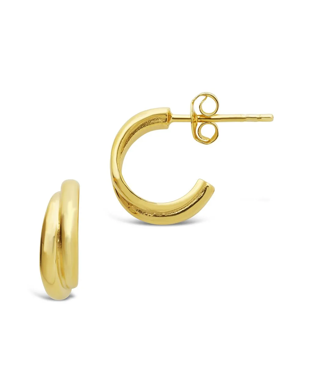 Sterling Silver Twist Stud Hoops