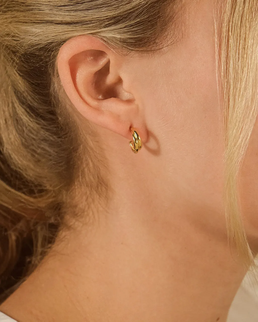 Sterling Silver Twist Stud Hoops