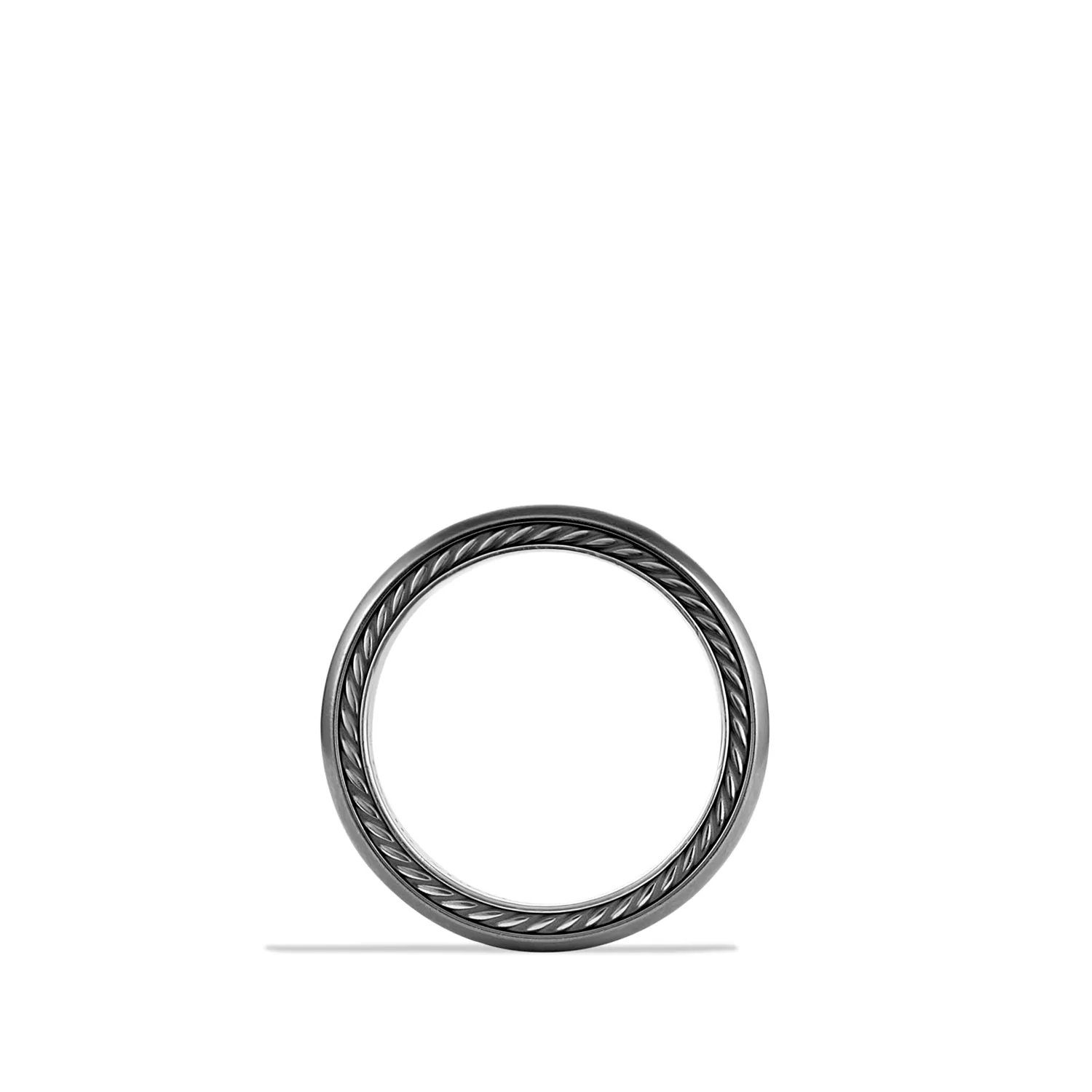 Streamline® Narrow Band Ring with Black Diamonds, Size 7.5