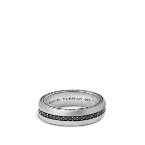Streamline® Narrow Band Ring with Black Diamonds, Size 7.5