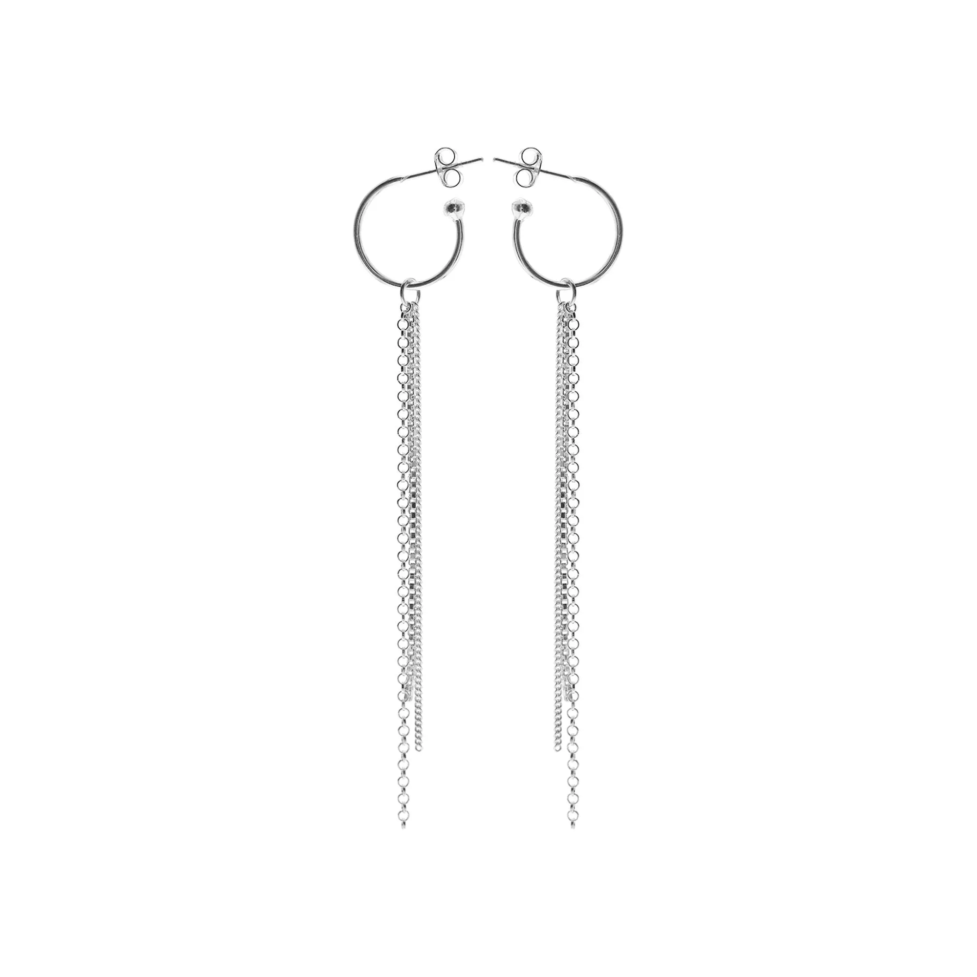 Stud topped hoops with chain detail