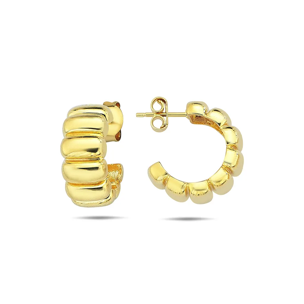 Textured Mini Bold Hoop Studs