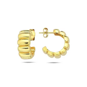 Textured Mini Bold Hoop Studs