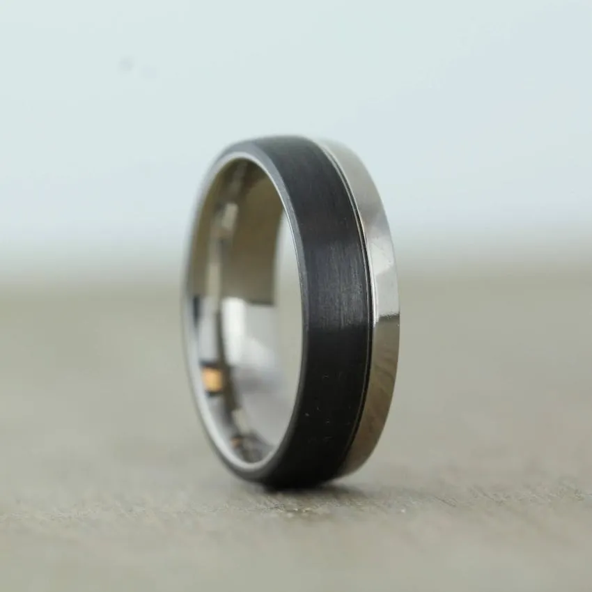 The Atlas - Carbon Fibre & Titanium Wedding Ring Band