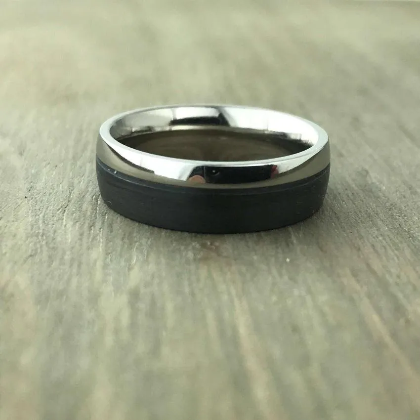 The Atlas - Carbon Fibre & Titanium Wedding Ring Band