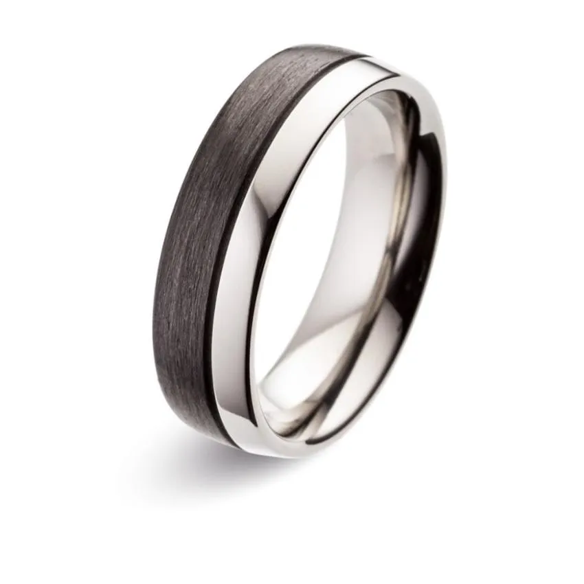 The Atlas - Carbon Fibre & Titanium Wedding Ring Band