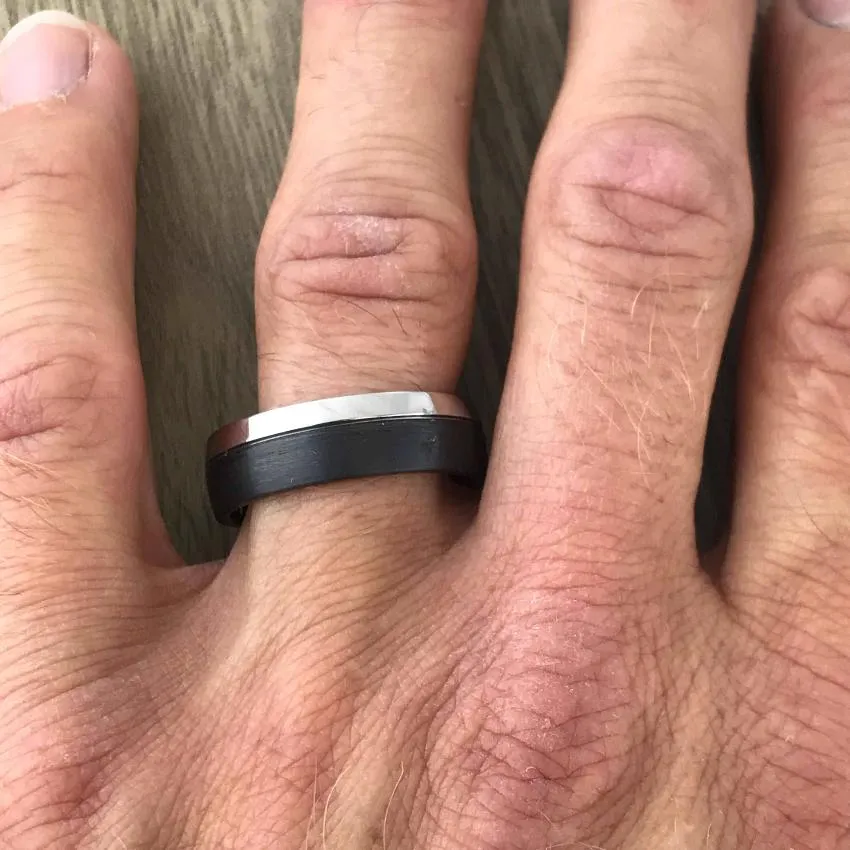 The Atlas - Carbon Fibre & Titanium Wedding Ring Band