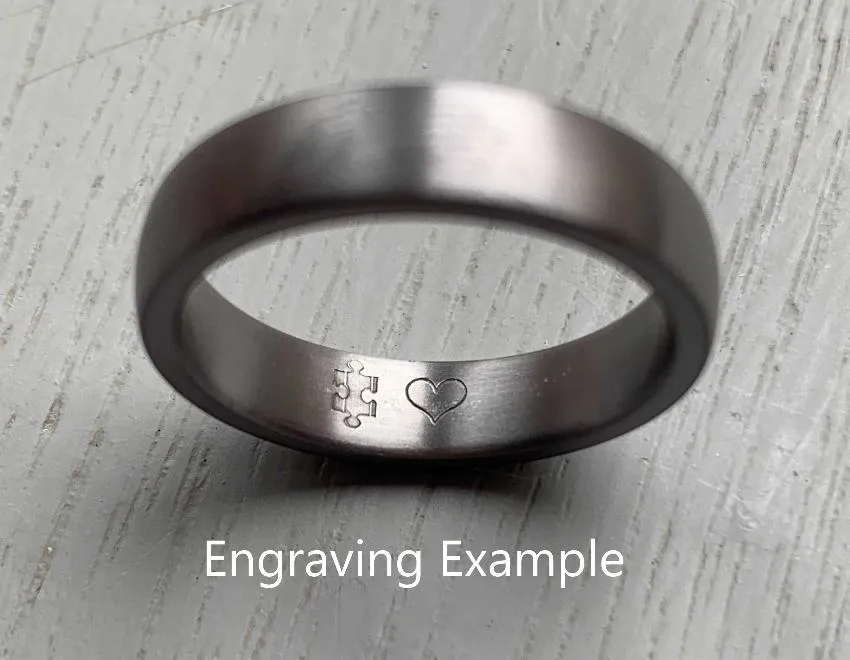 The Epic - Brushed Titanium, Ultra comfort fit, Wedding Ring Band 5mm to 6mm