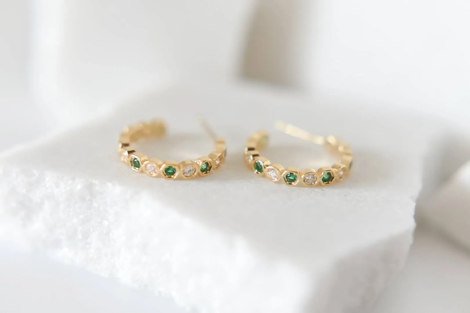 The Mayble 18k Gold Plated Hoop Stud Earrings
