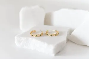 The Mayble 18k Gold Plated Hoop Stud Earrings