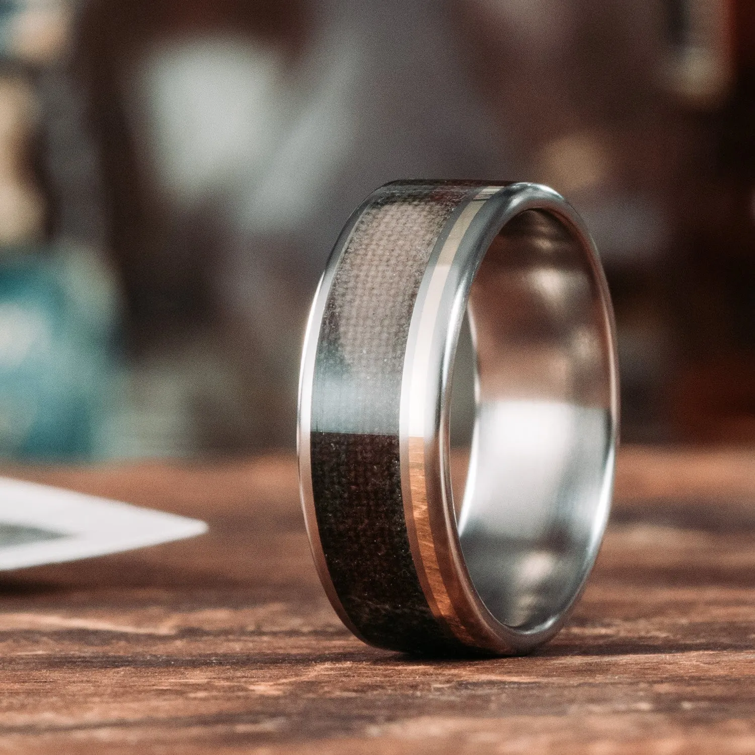 The Ranger | Men's Titanium Wedding Band with US Army OCP Uniform & Offset Metal Inlay