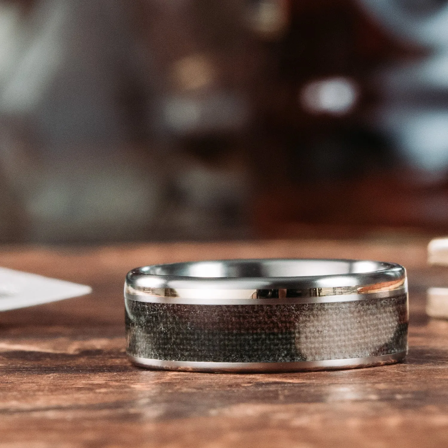 The Ranger | Men's Titanium Wedding Band with US Army OCP Uniform & Offset Metal Inlay