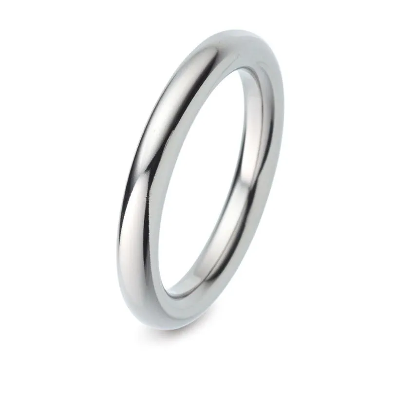 The Zenith - Polished Titanium, Ultra comfort fit, Wedding Ring 3mm