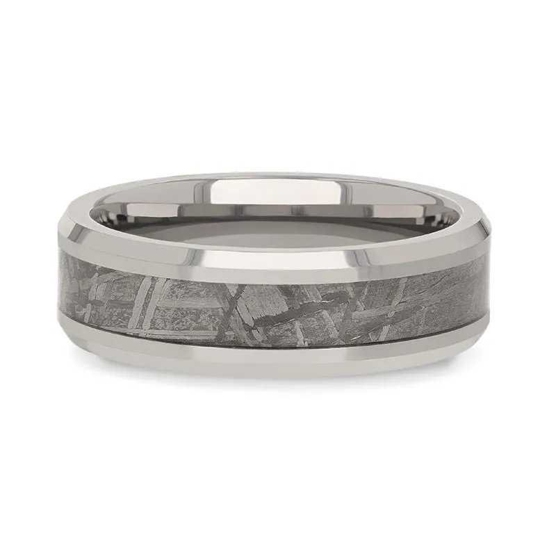 Thorsten CELESTIAL Titanium Meteorite Inlay Wedding Band - 8mm