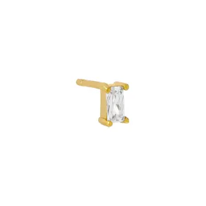 Tiny Baguette Stud Earring
