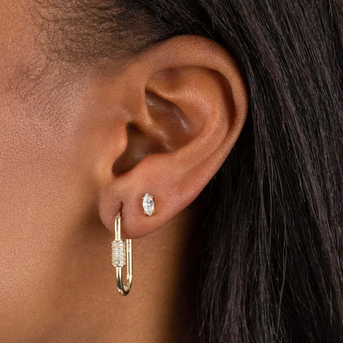 Tiny Marquise Stud Earring