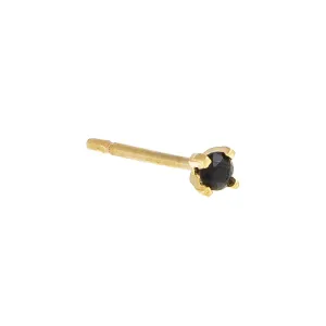 Tiny Onyx CZ Stud Earring 14K