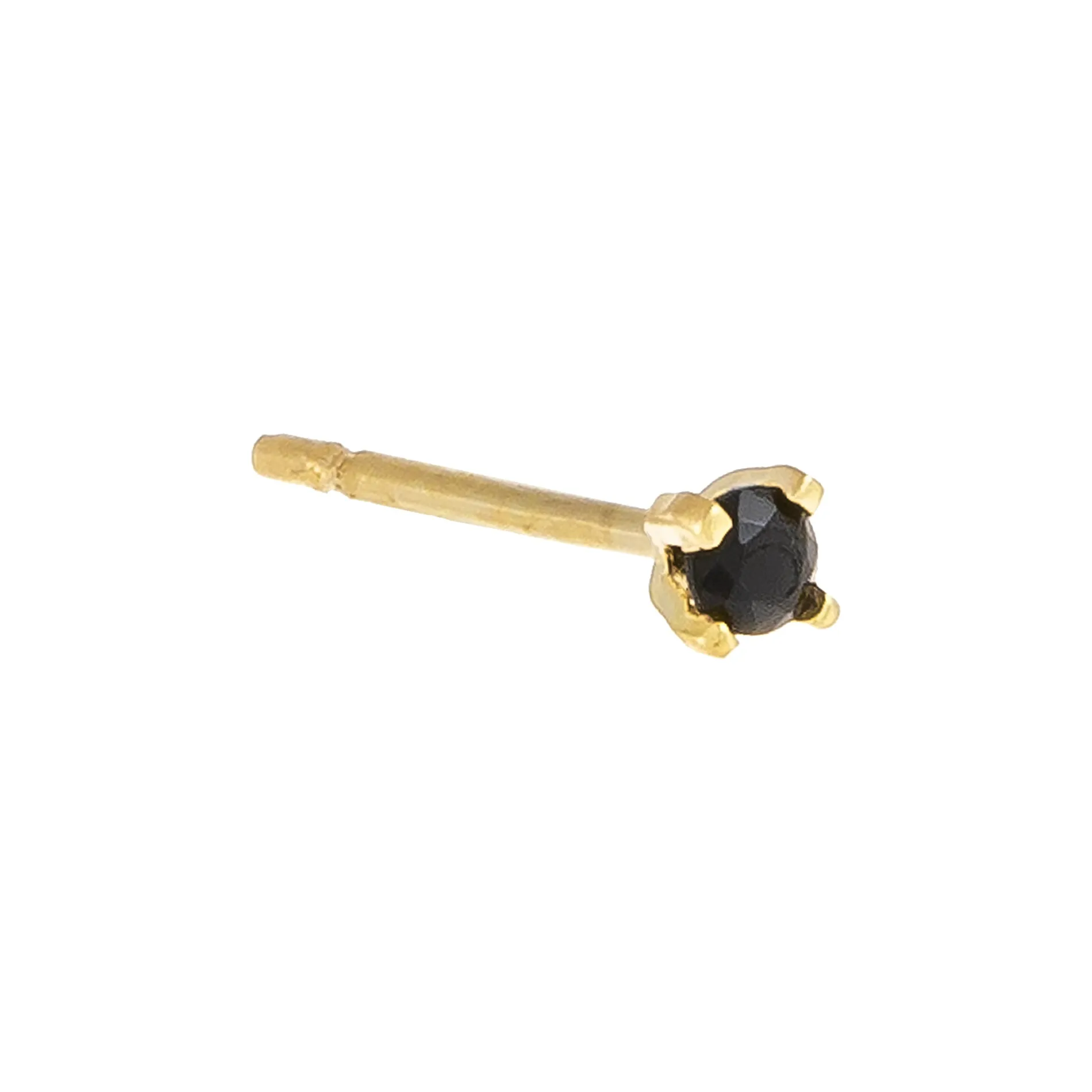 Tiny Onyx CZ Stud Earring 14K