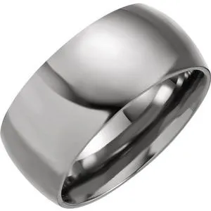 Titanium 10 mm Domed Polished Band Size 11.5