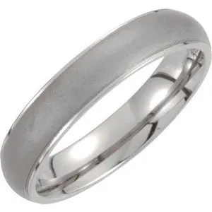 Titanium 5 mm Oxidized Center Ridged Band Size 12