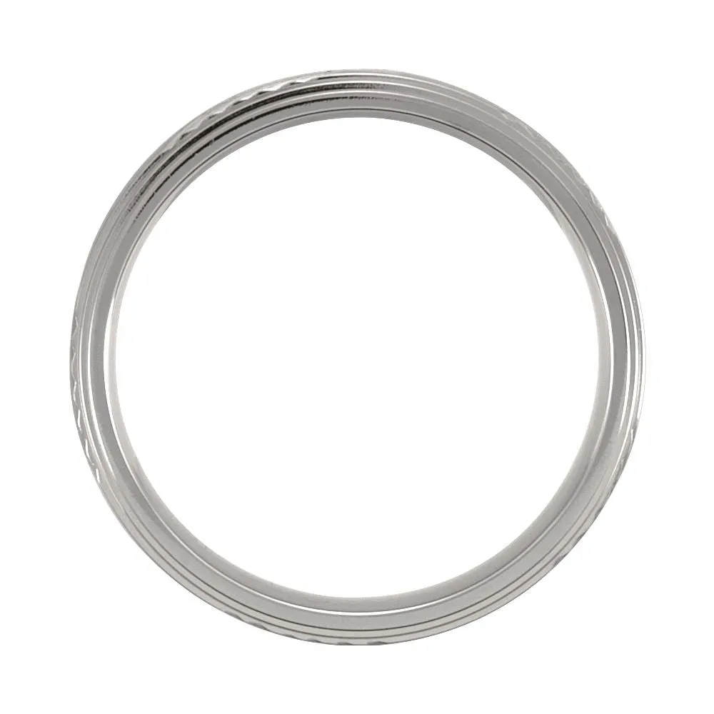 Titanium 5mm Ridged Band Size 7