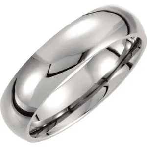 Titanium 6 mm Domed Polished Band Size 6