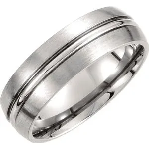 Titanium 7 mm Grooved & Satin Finished Band Size 11