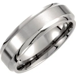 Titanium 7 mm Ridged Band Size 10.5
