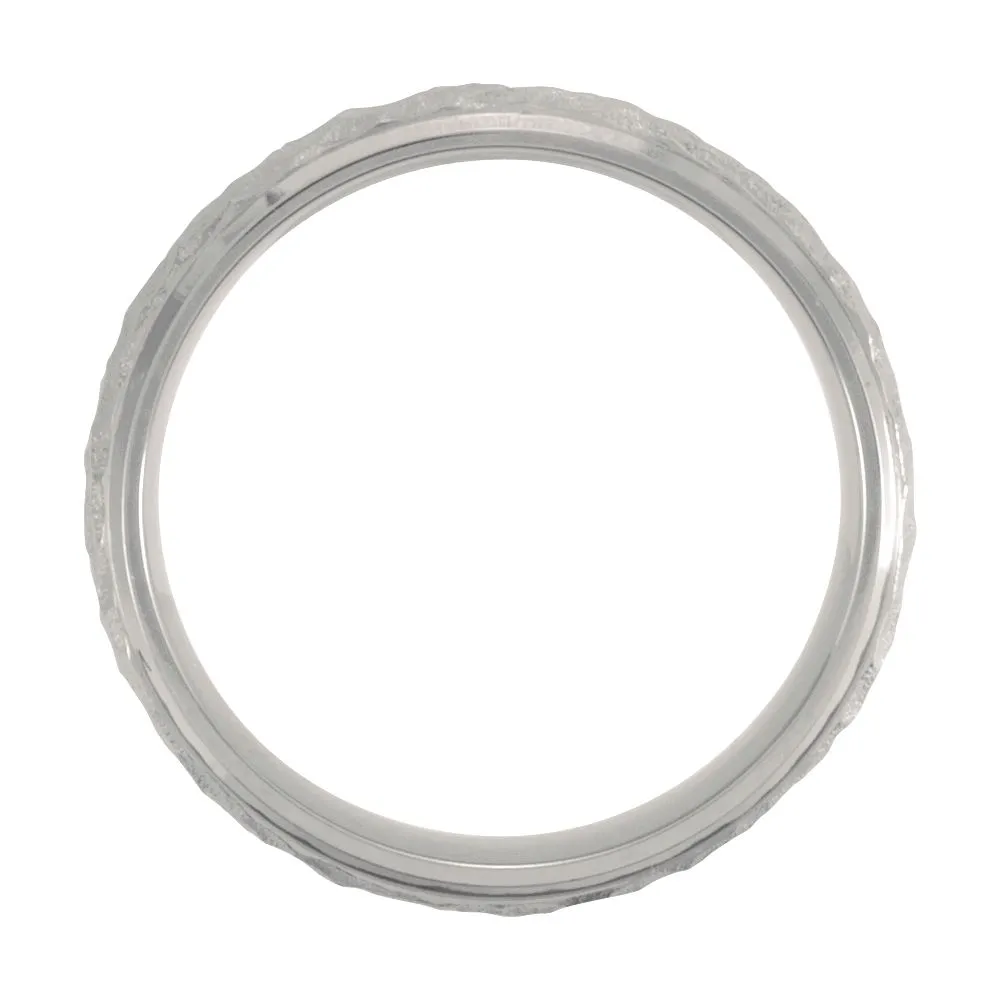 Titanium 7mm Hammered Finish Beveled Edge Band Size 6