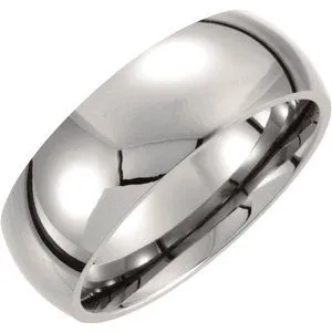 Titanium 8 mm Domed Polished Band Size 11