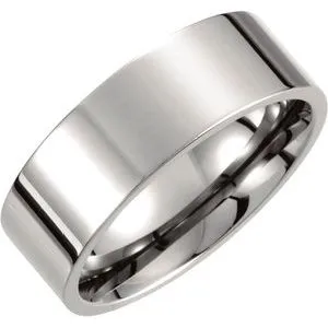 Titanium 8 mm Flat Polished Band Size 7.5