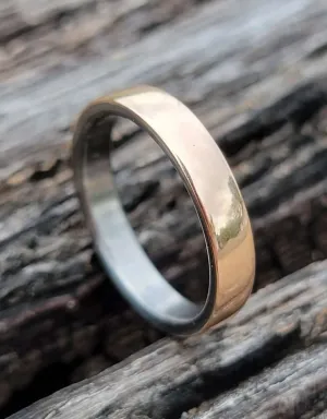 Titanium and copper womens ring stacker ring